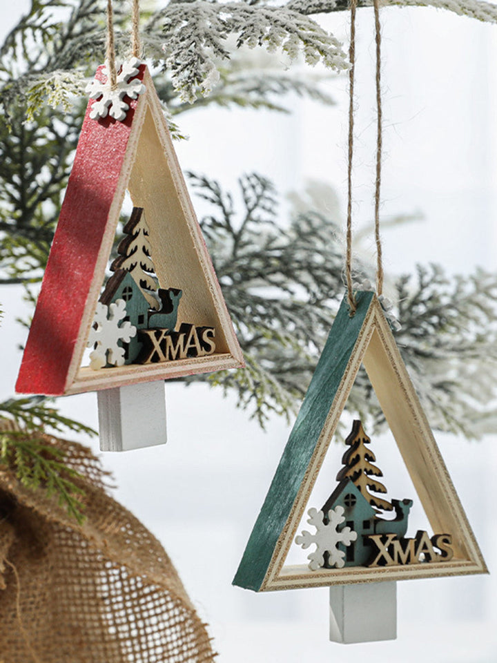 Julgran fönster färgglada hängande dekorationer