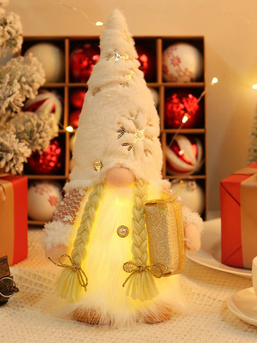 Glowing Nordic Christmas Plush Elf Decorations
