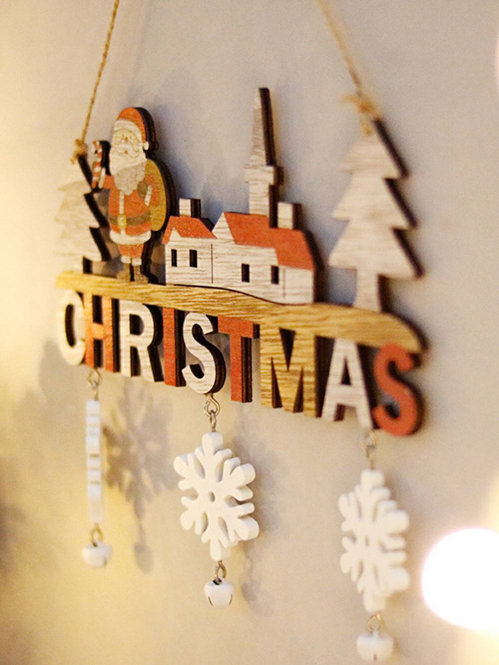 Festive Wooden Hanging Ornaments for Dining and Living Spaces