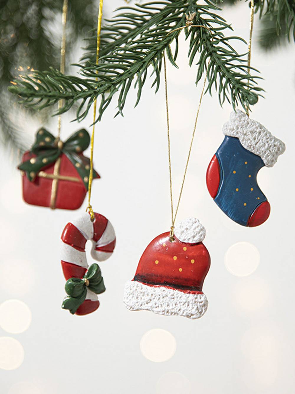 Faarweg Resin Candy Cane Kadosiddien Package hängend Ornament