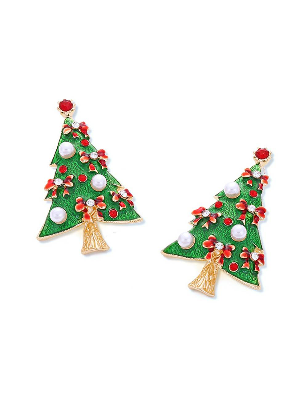 휴일 크리스마스 선물 나무 귀걸이