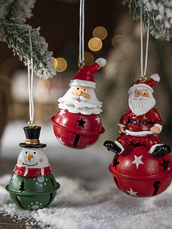 Christmas Painted Snowman Bells Christmas Tree Pendant