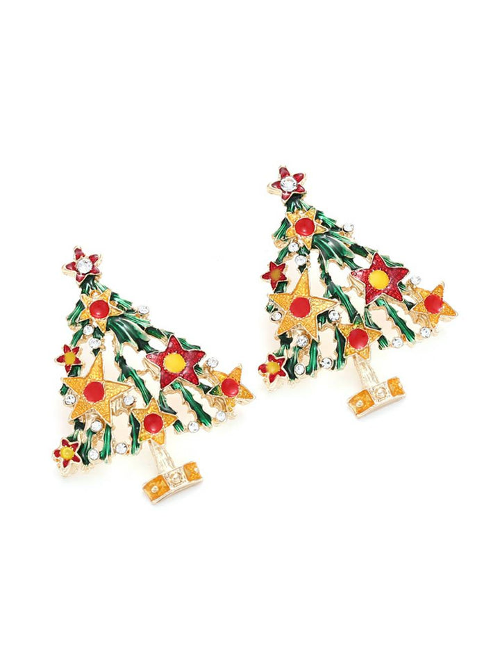 Thaya Christmas Tree Star Earrings
