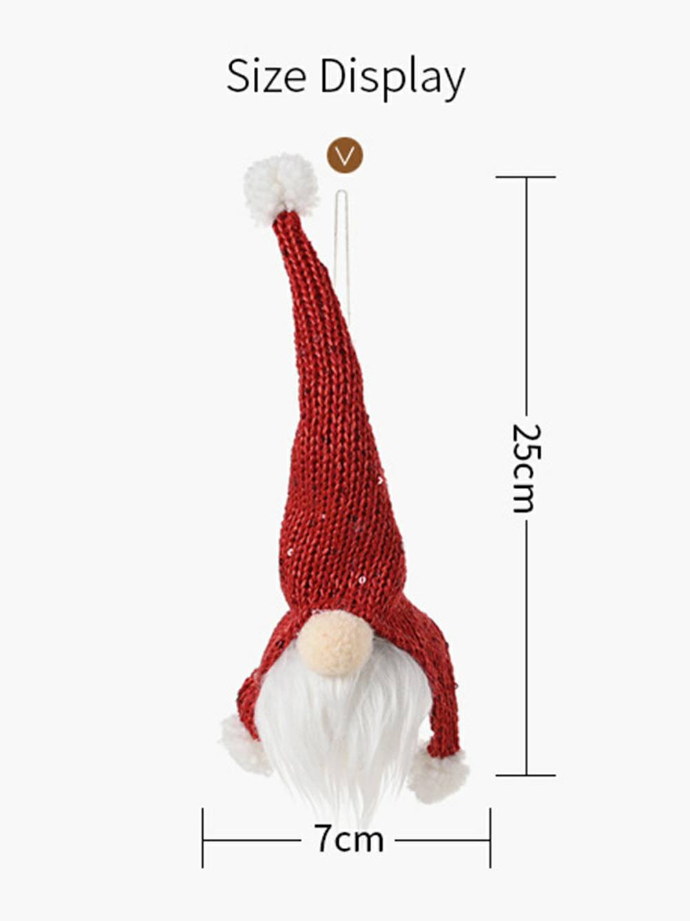 Vánoční plyšová rolnička pletená panenka trpaslíka Rudolfa