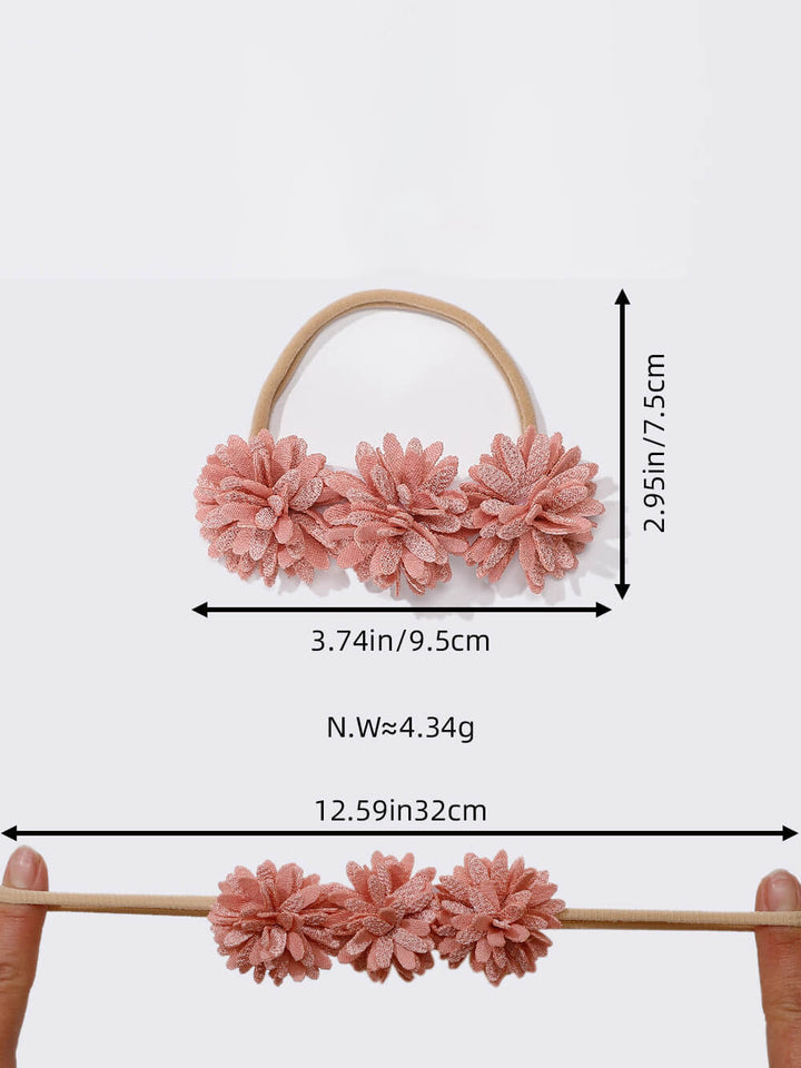 Baby Floral Band Trio Of Organza Flowers Crown