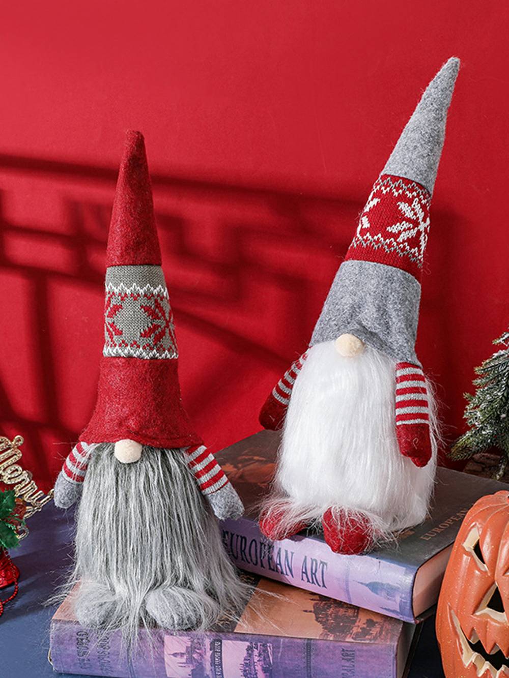 Christmas Elf Plysch Border Dwarf Doll Öppen spis Dekor karaktär