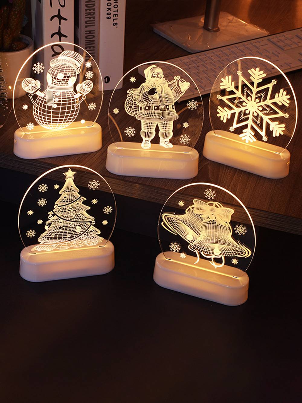 Veilleuses LED de dessin animé délicat pour décoration de chambre à coucher de vacances