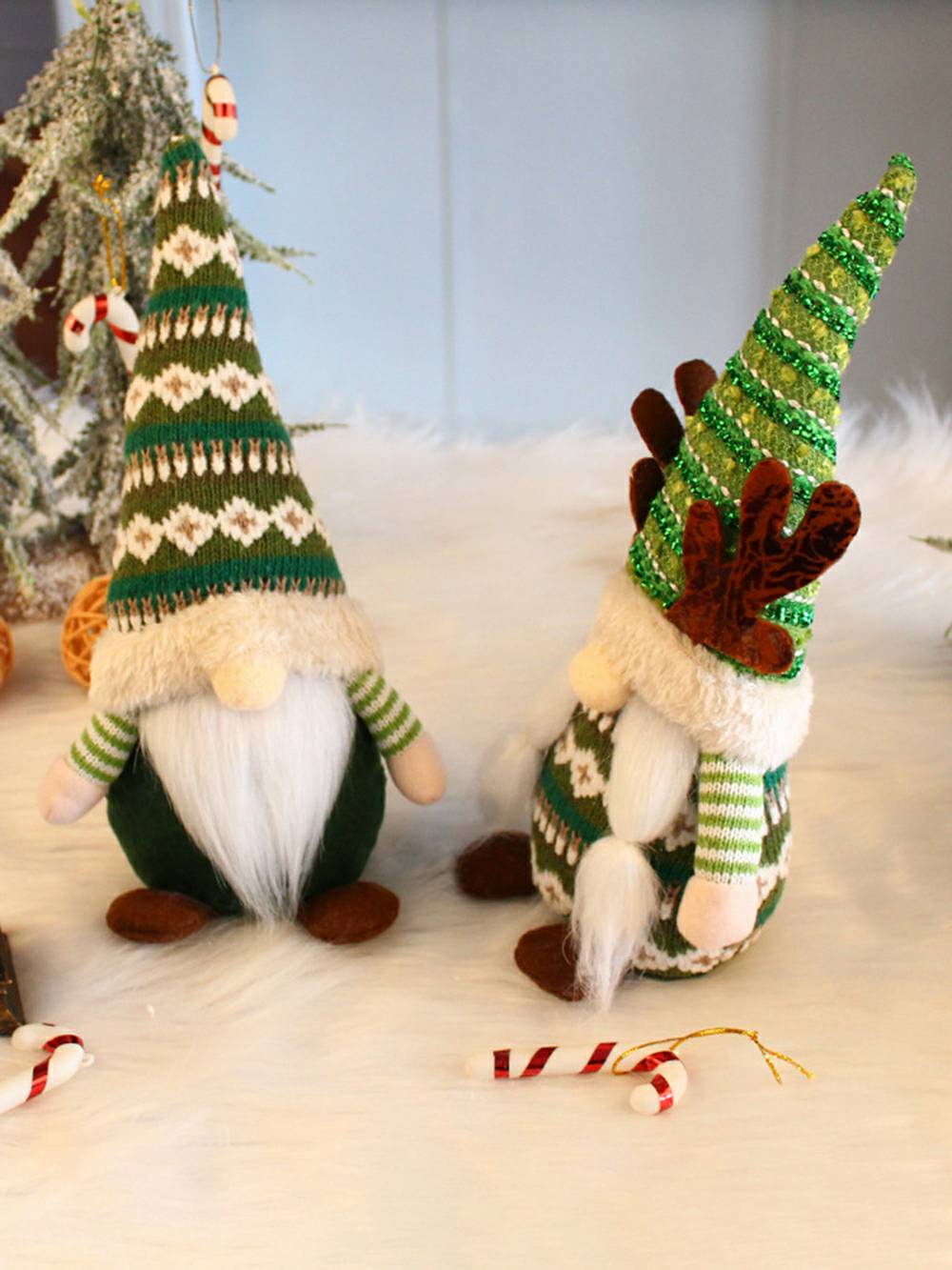 Muñeco Rudolph con sombrero de copa de árbol de Navidad de elfo de peluche