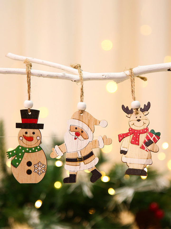 9 stk juletræsdekoration gaveæske med små ornamenter