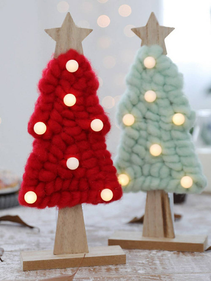 Διακόσμηση Χριστουγεννιάτικου Δέντρου με Ξύλινο και τσόχινο φωτισμό