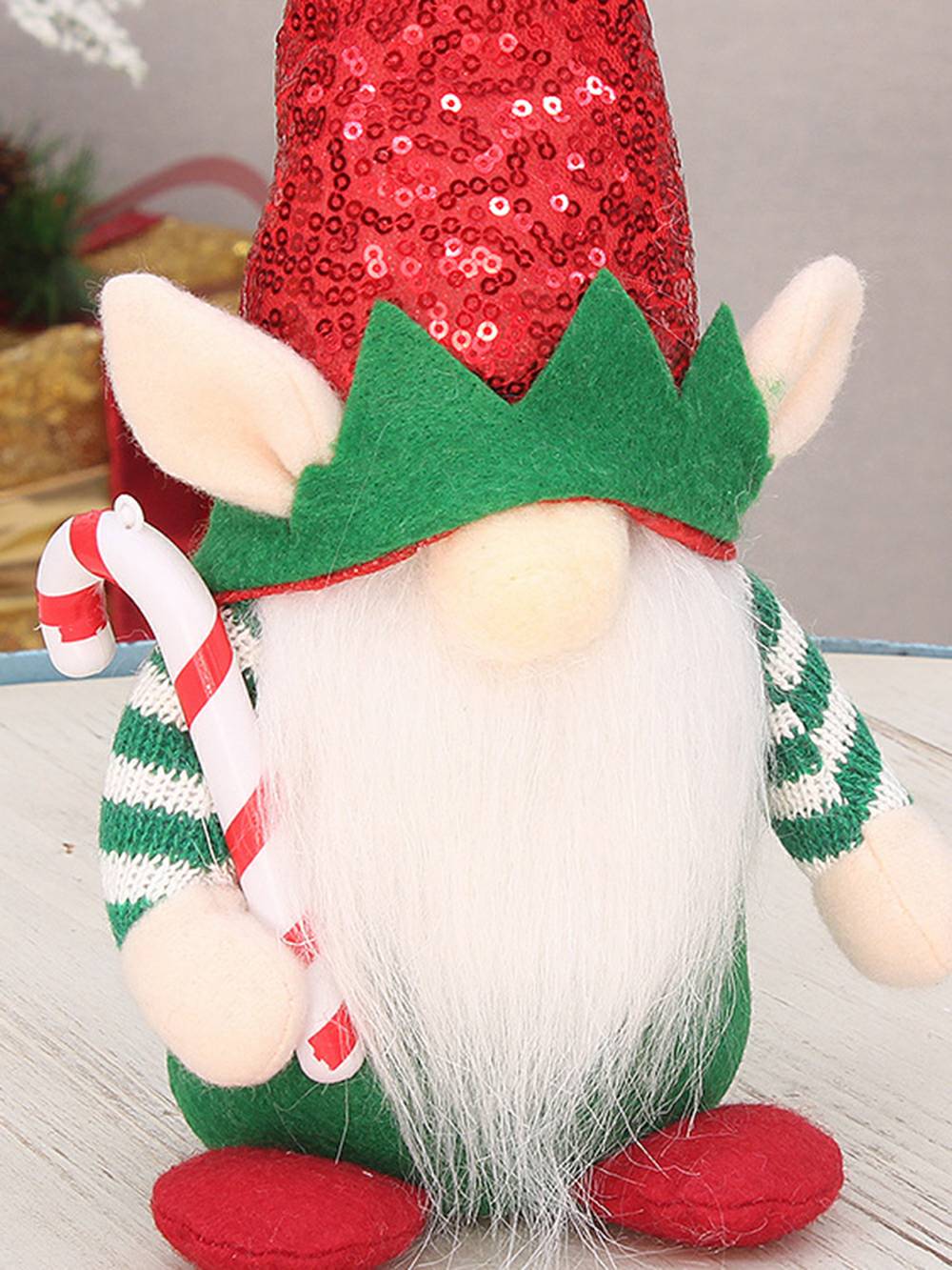 Vánoční plyšová třpytivá panenka Rudolph Dwarf
