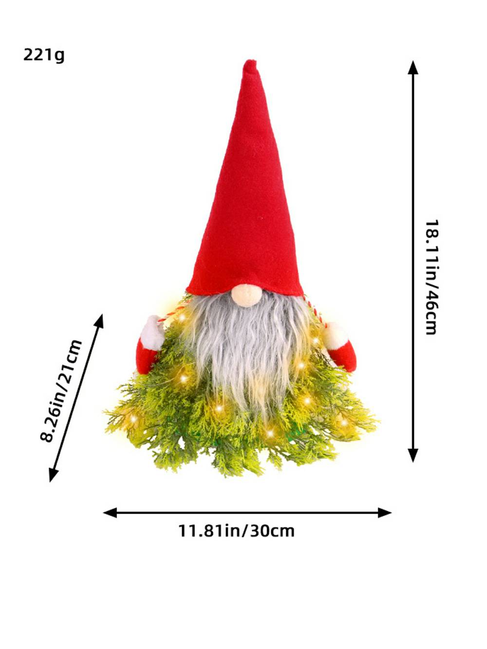 Vánoční stromeček dekorace na panenku plyšového skřítka Gnome