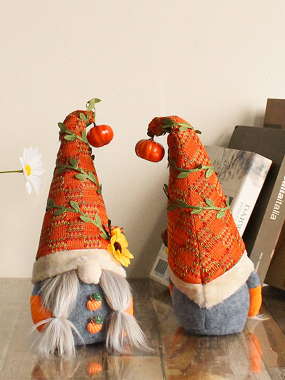 Græskar Solsikke Gnome Elf Plys Ornament