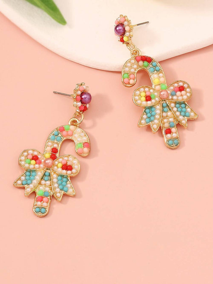 Bow Candy Cane Earrings
