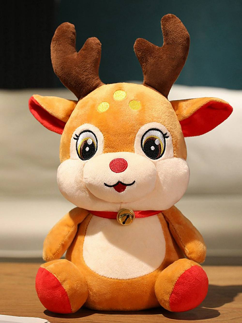 Chrëschtdag Elk Bell Cute Plüsch Toy