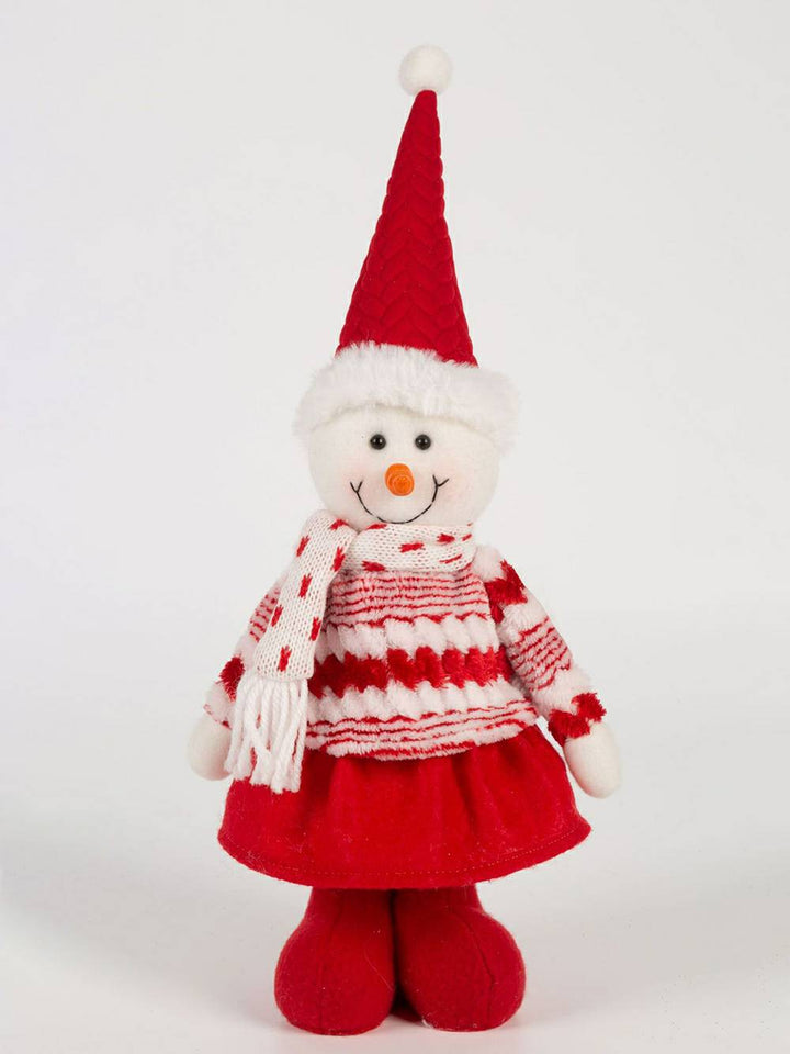Julerød plysj alv reinsdyr og snømann Rudolph Doll