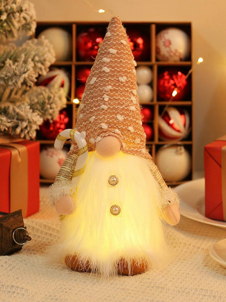 Decoraciones de elfos de peluche navideños nórdicos brillantes
