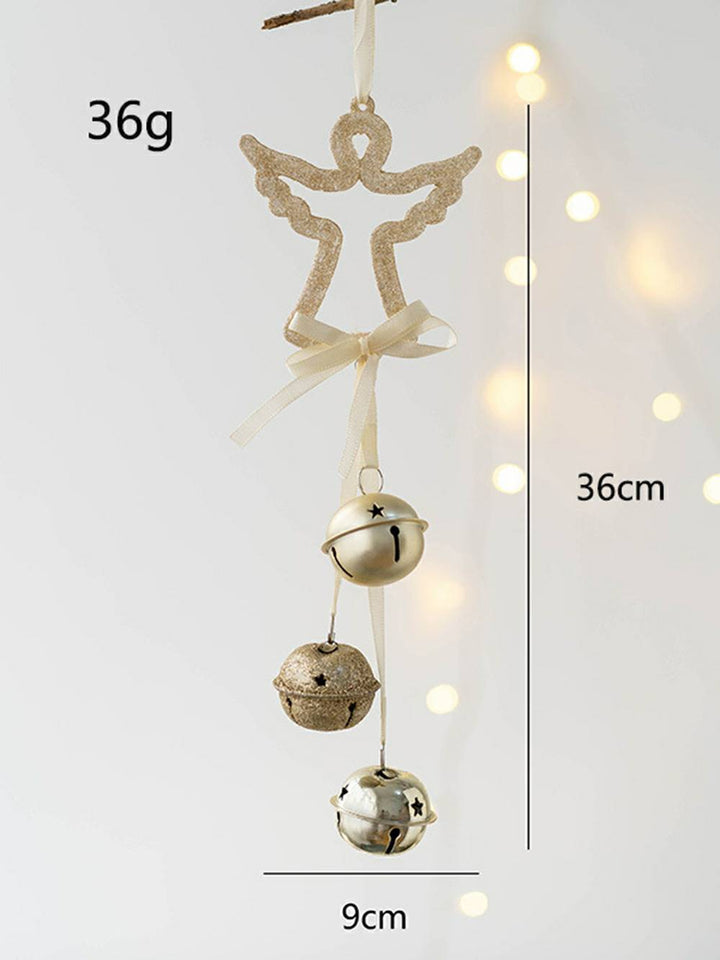 Ornamento de estrela de cinco pontas de anjo de sino de Natal