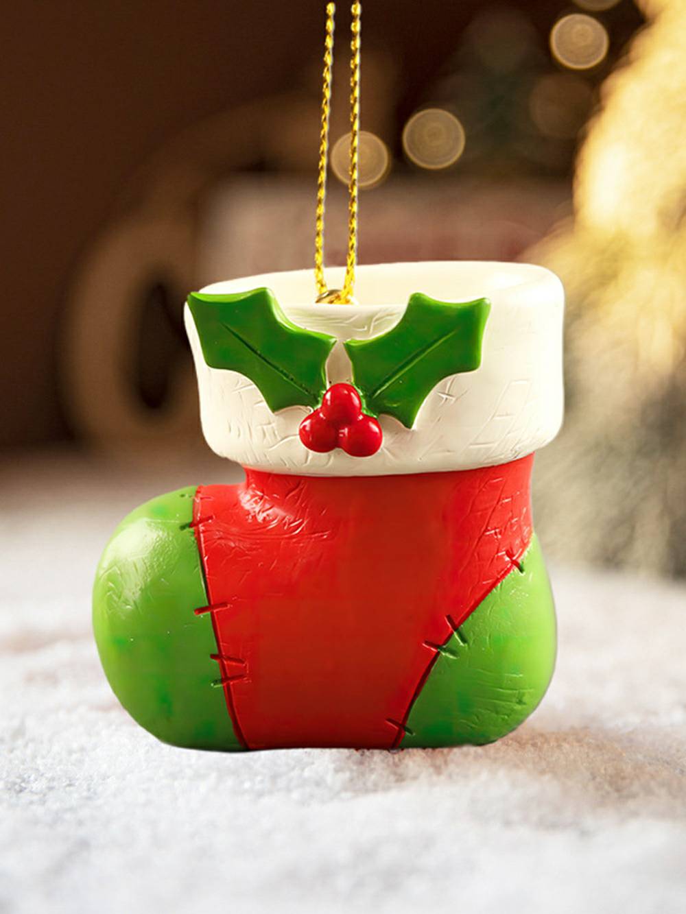 Chrëschtdag Resin Reindeer Gingerbread Man Santa Claus Ornament