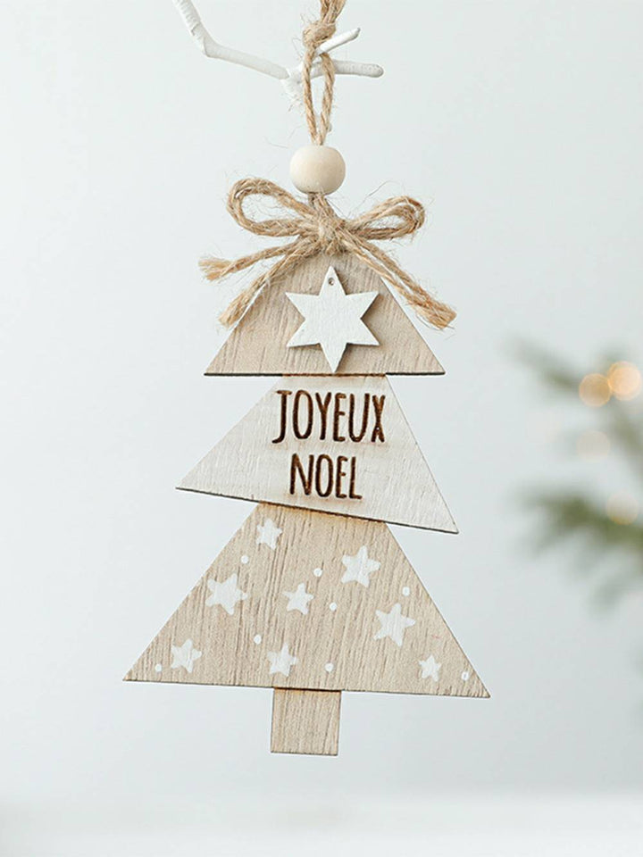 Adornos de madera para árboles de Navidad: decoraciones para escenarios