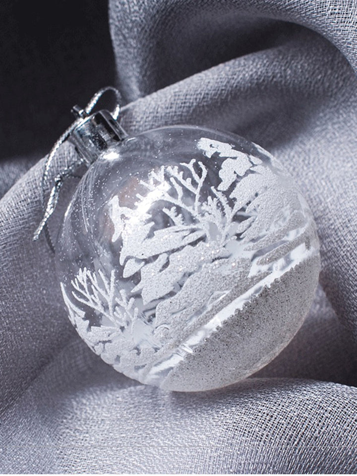 Colgante de decoración de árbol de Navidad con ventana de bola transparente de 6 uds.