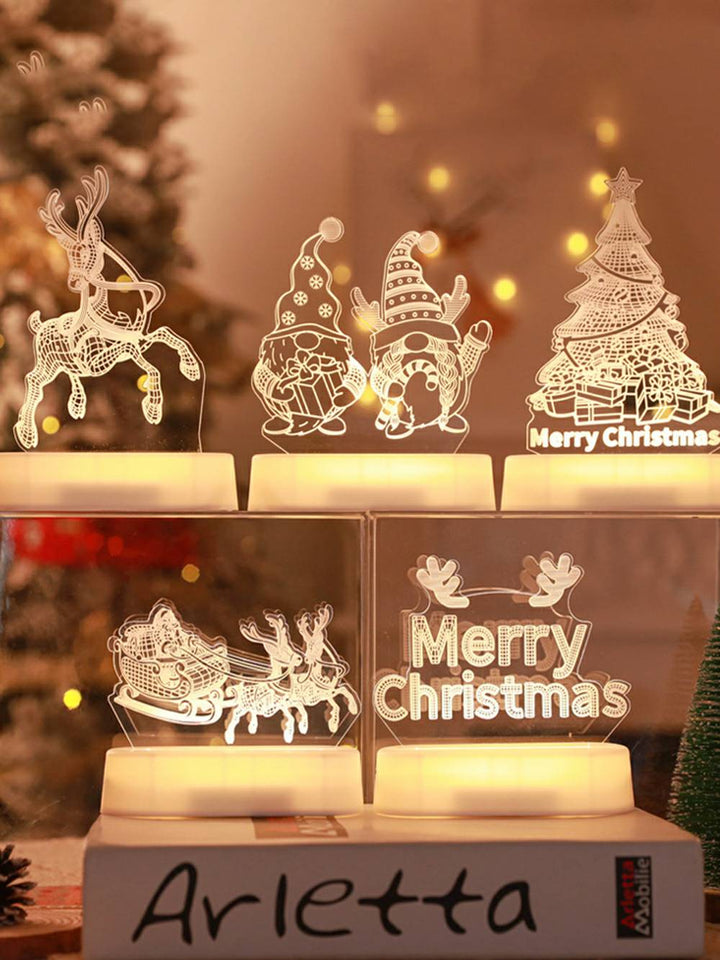 Creative LED Acrylic Reindeer Night Light - Christmas Decor