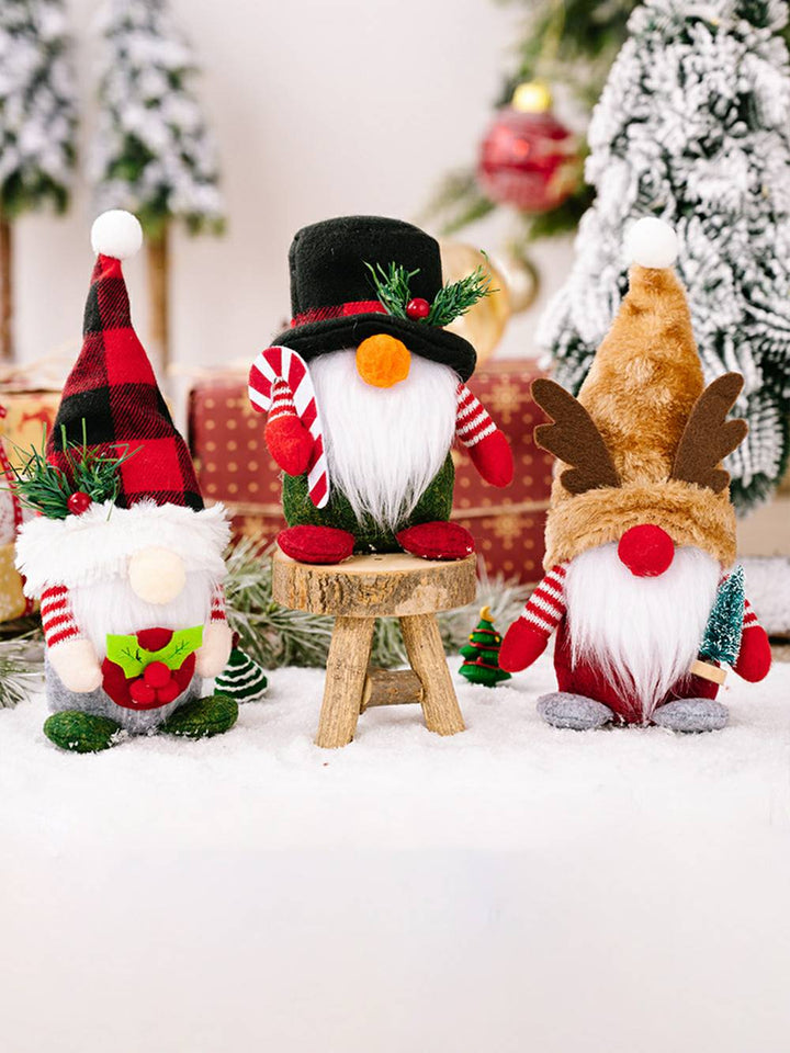 Poupée Rudolph elfe à pompons de Noël