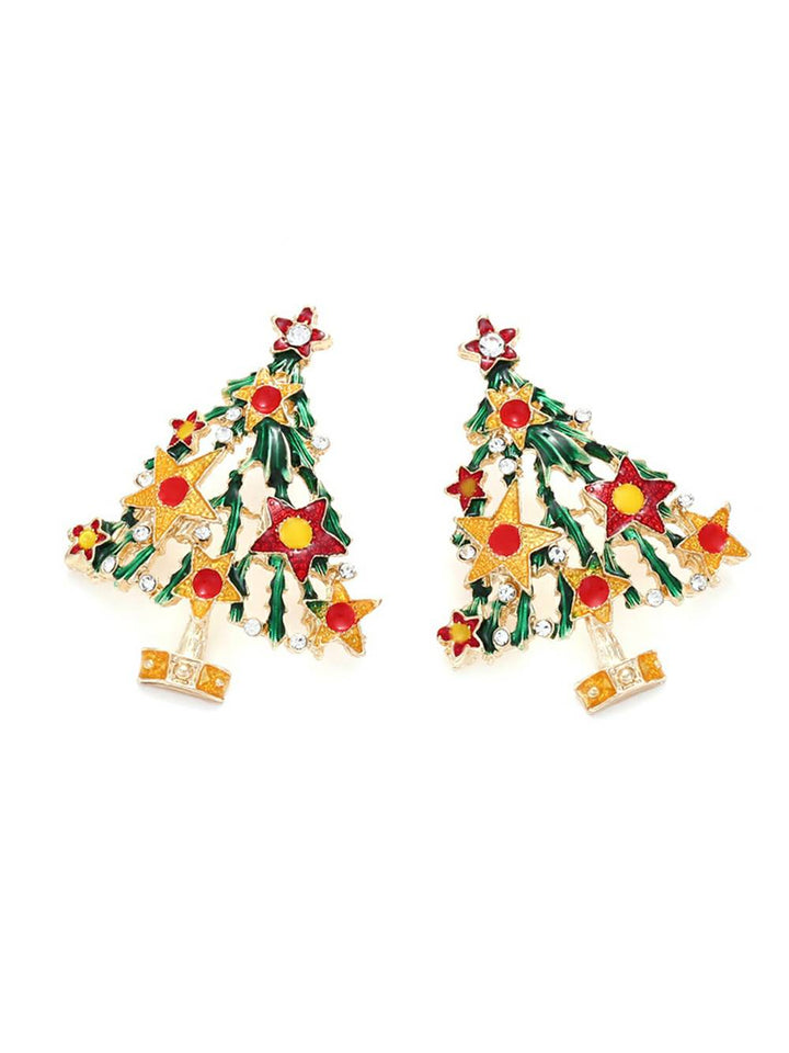 Thaya Christmas Tree Star Earrings