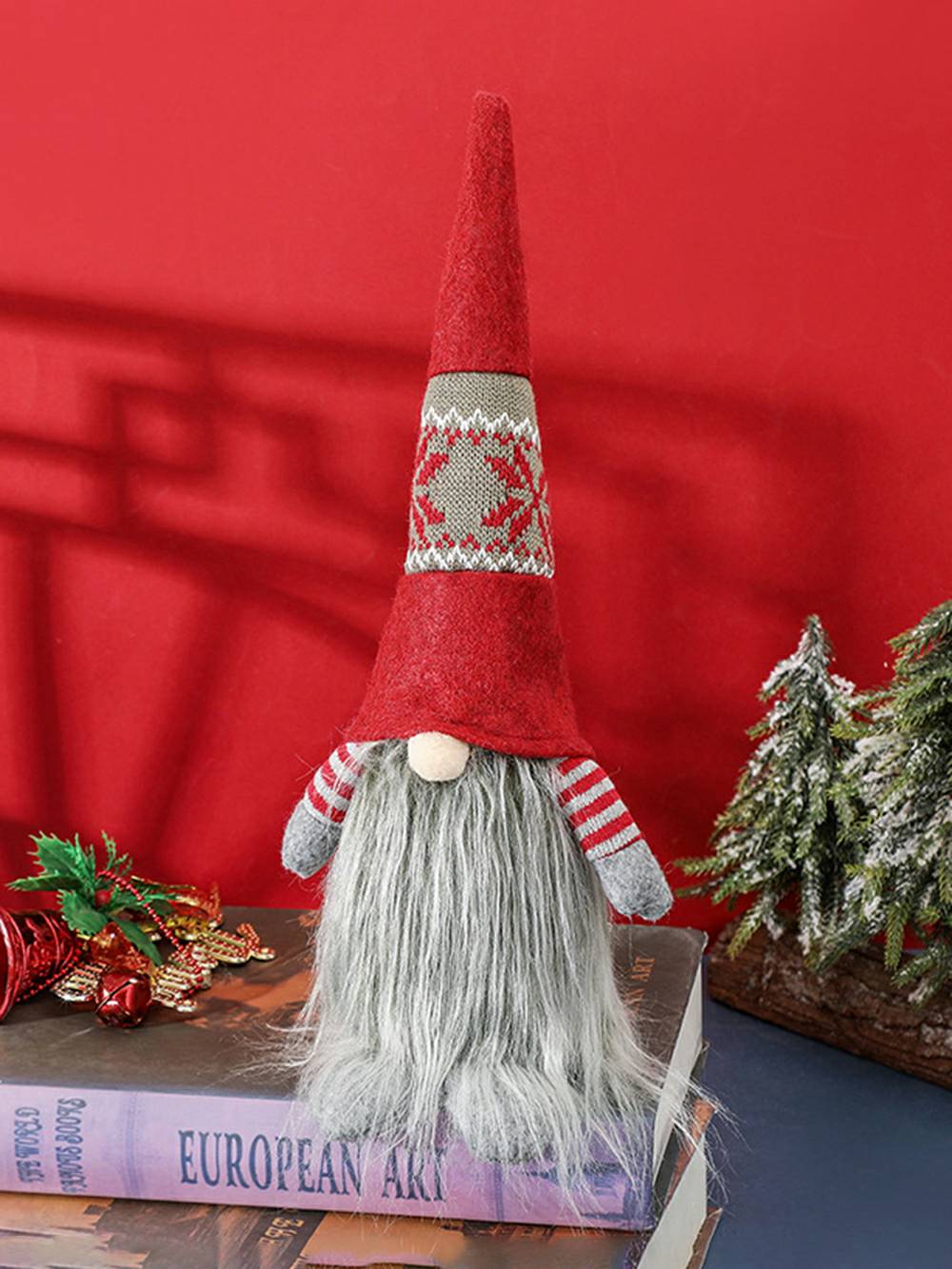 Christmas Elf Plysch Border Dwarf Doll Öppen spis Dekor karaktär