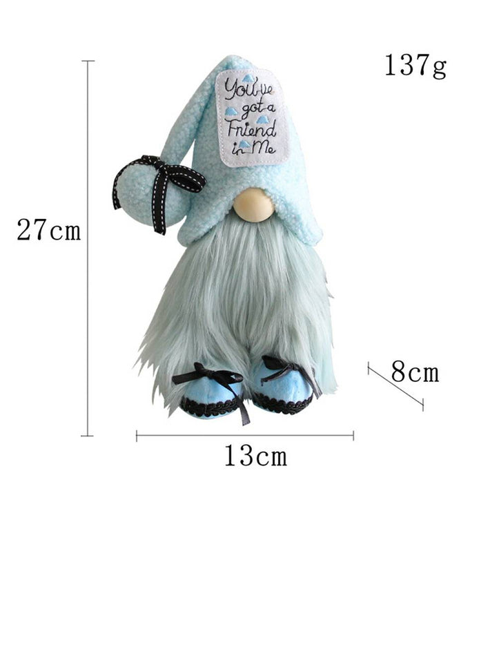 Chrëschtdag Plüsch Himmel Blue Elf Dekor: Standing Gnome