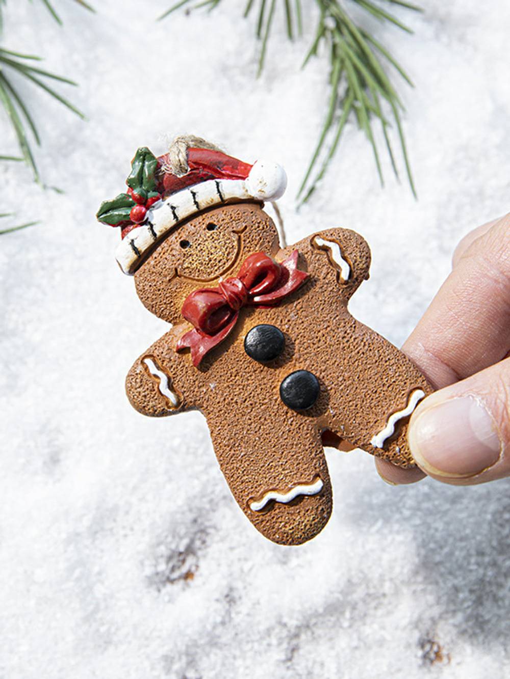 Χριστουγεννιάτικο Δέντρο Gingerbread Man Ρητίνη Κρεμαστό Διακόσμηση