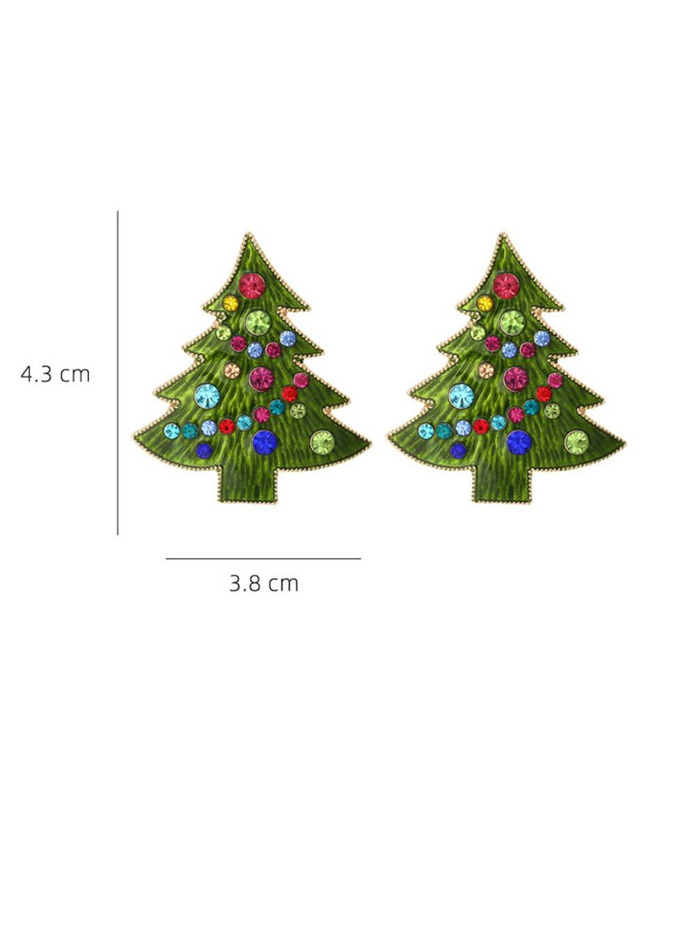 Mehrfarbige Weihnachtsbaum-Ohrringe aus Stein