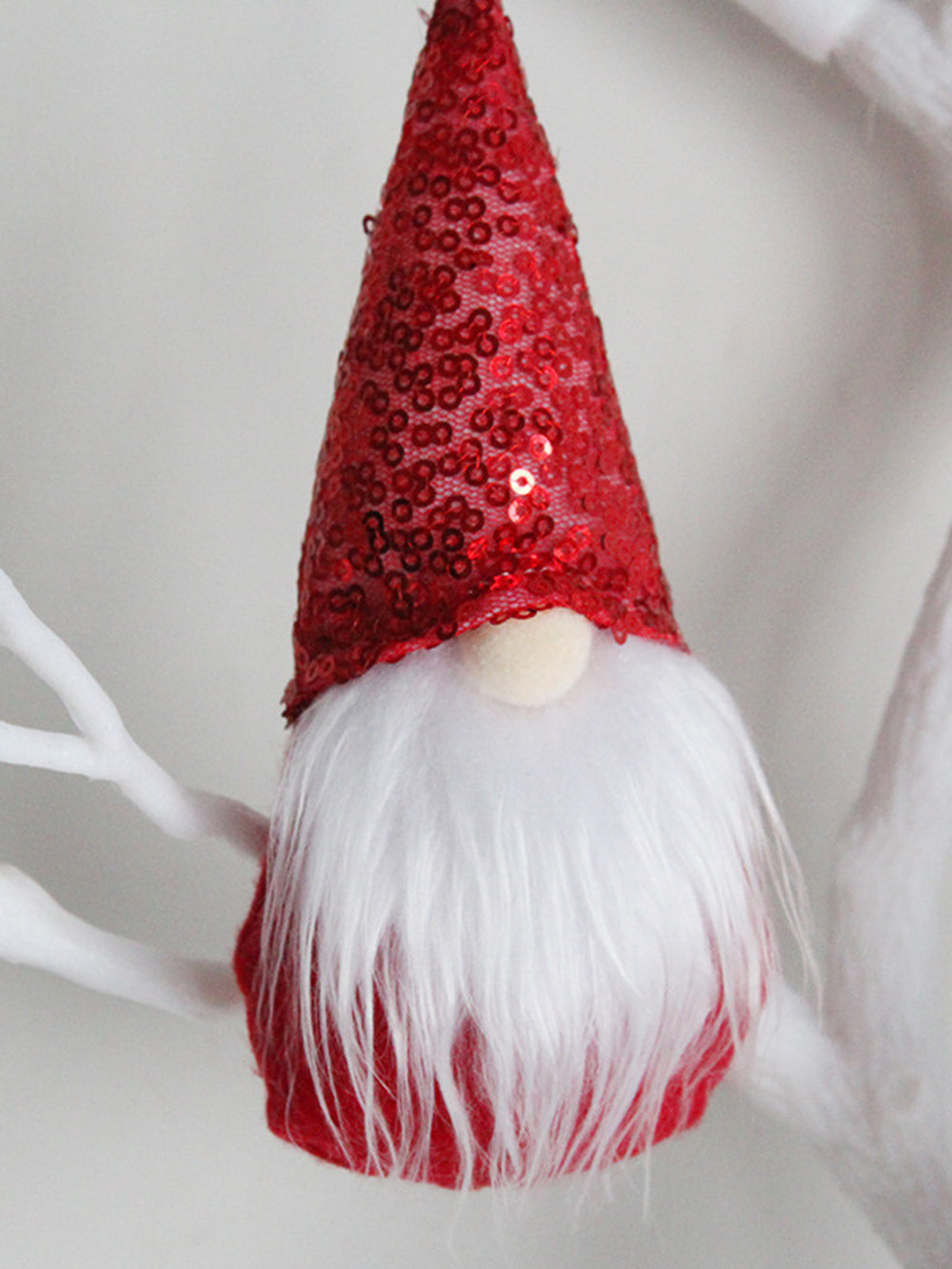 7-delad julgran Glittrig No-Face Gnome Doll Ornament Set