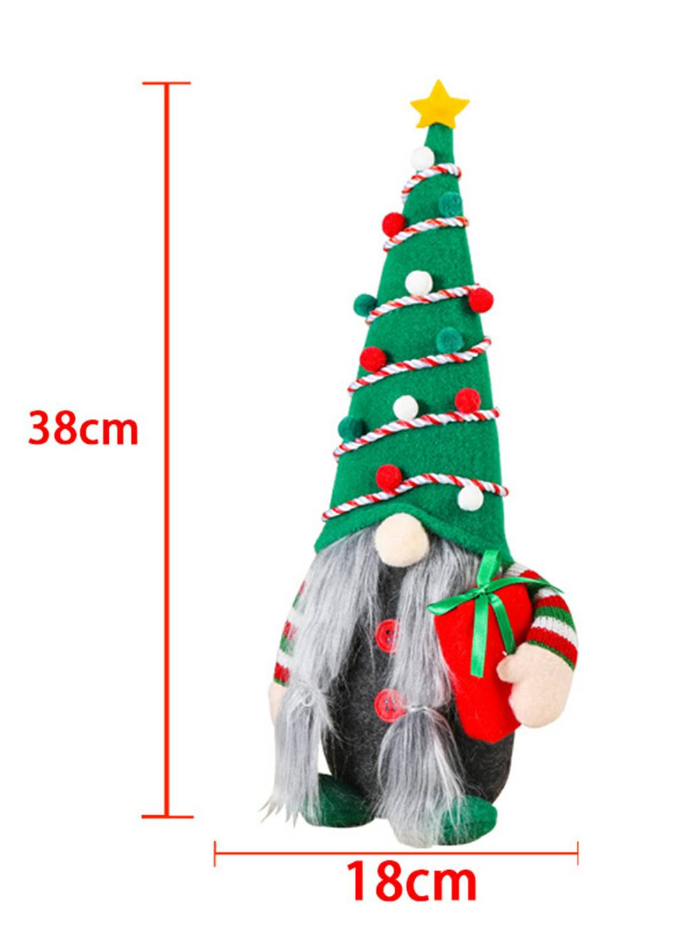 Muñeco navideño Rudolph, elfo con pompones