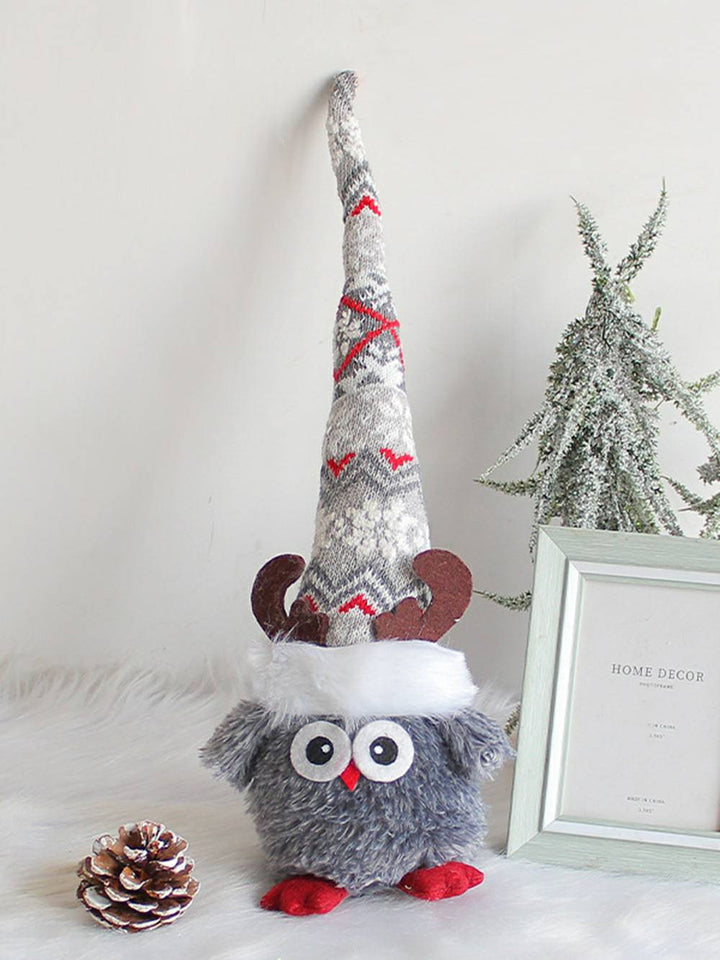 Chrëschtdag Plüsch Owl Hut Rudolph Doll