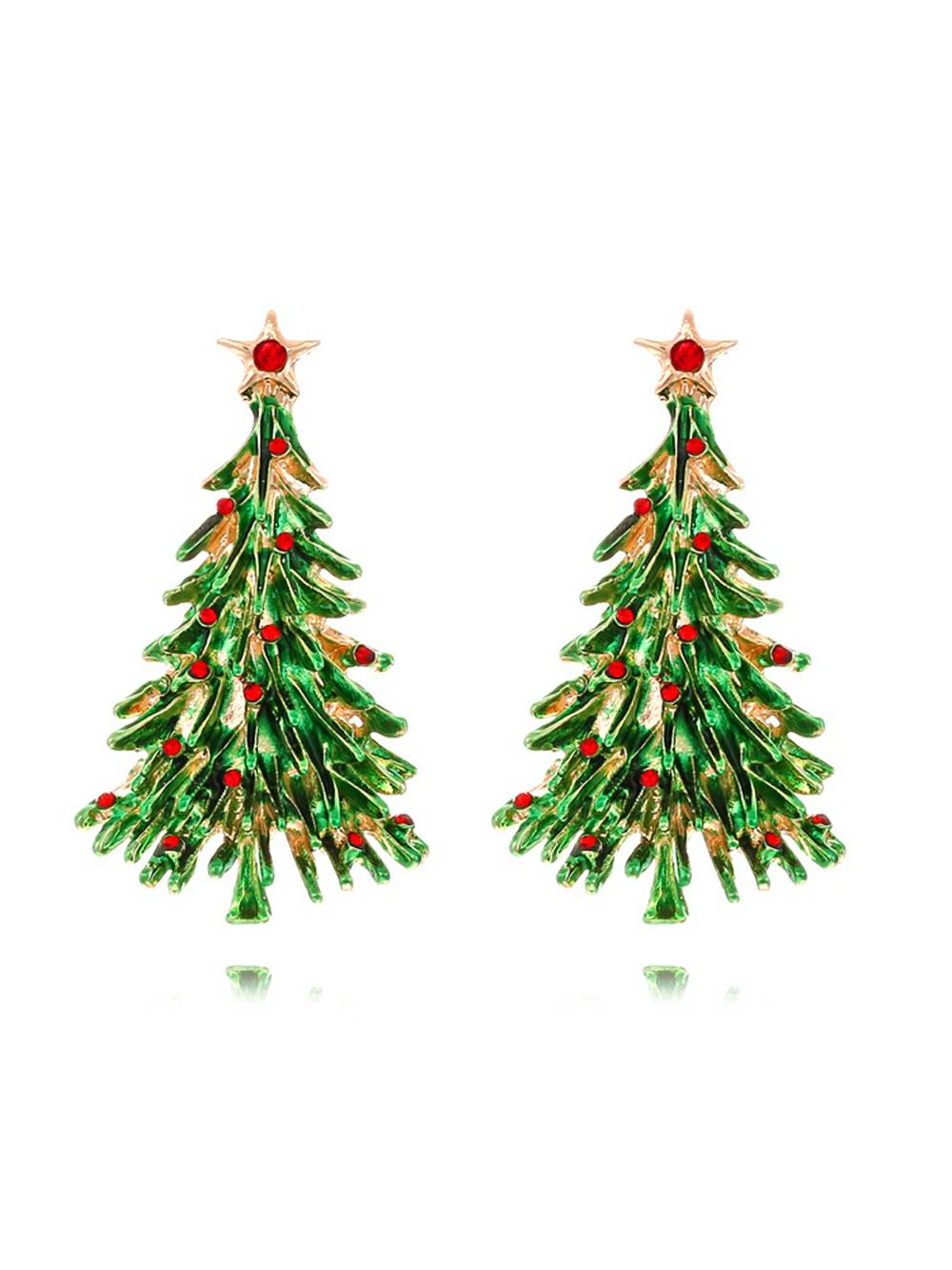 Brincos brilhantes de estrela de árvore de Natal