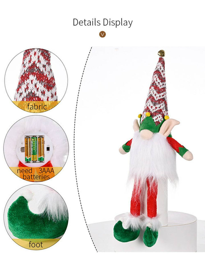 Χριστουγεννιάτικη κούκλα Rudolph Gnome βελούδινη με μακριά πόδια