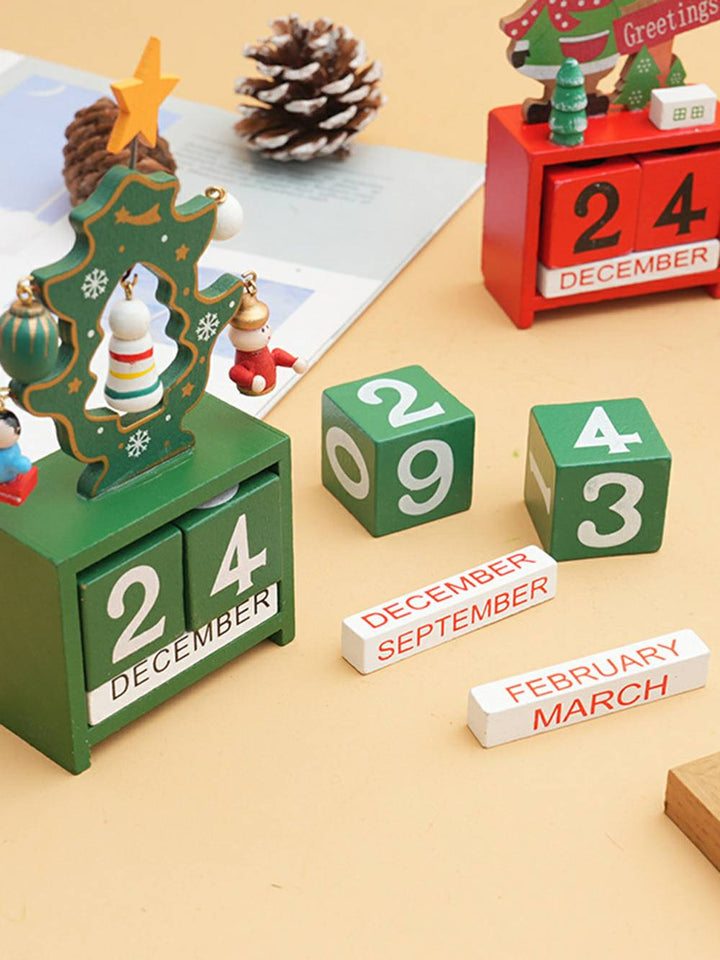 Dřevěný adventní kalendář Desktop Ornament