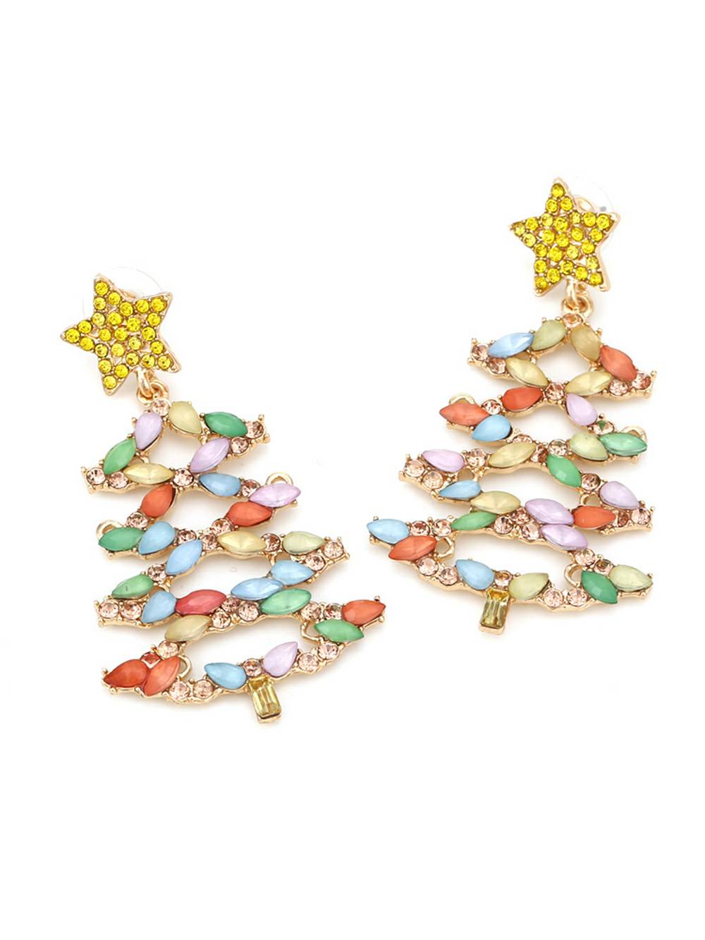 Luxury Rhinestone Christmas Tree Earrings