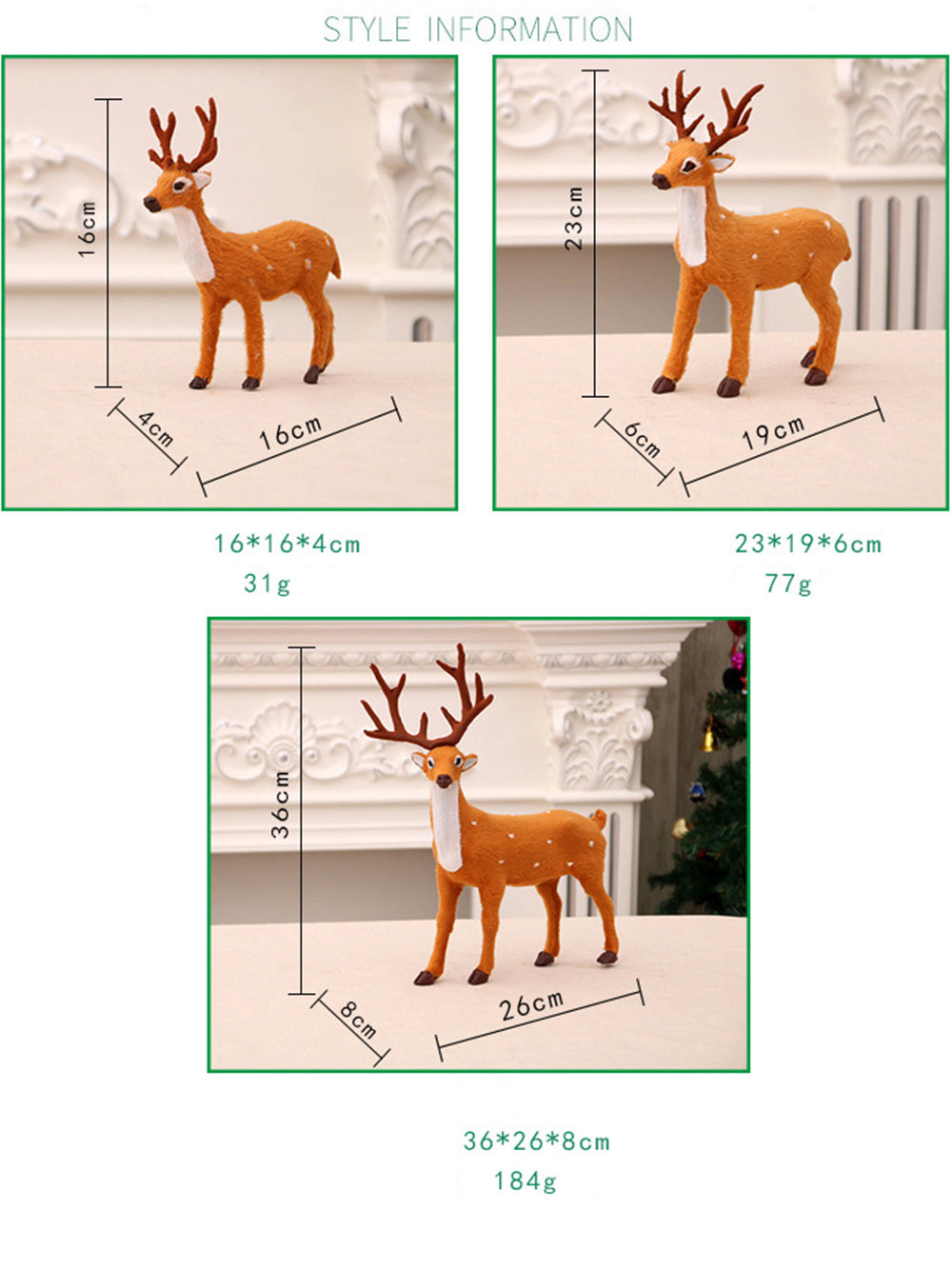 Julepynt Sika Deer Ornaments