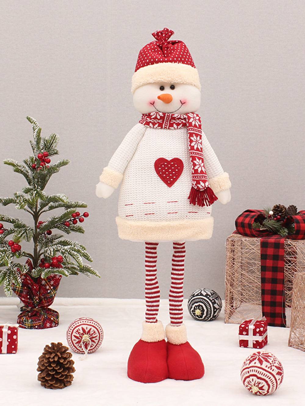Poppen Intrekbare Kerstman Sneeuwpop Elanden Kerstfiguren