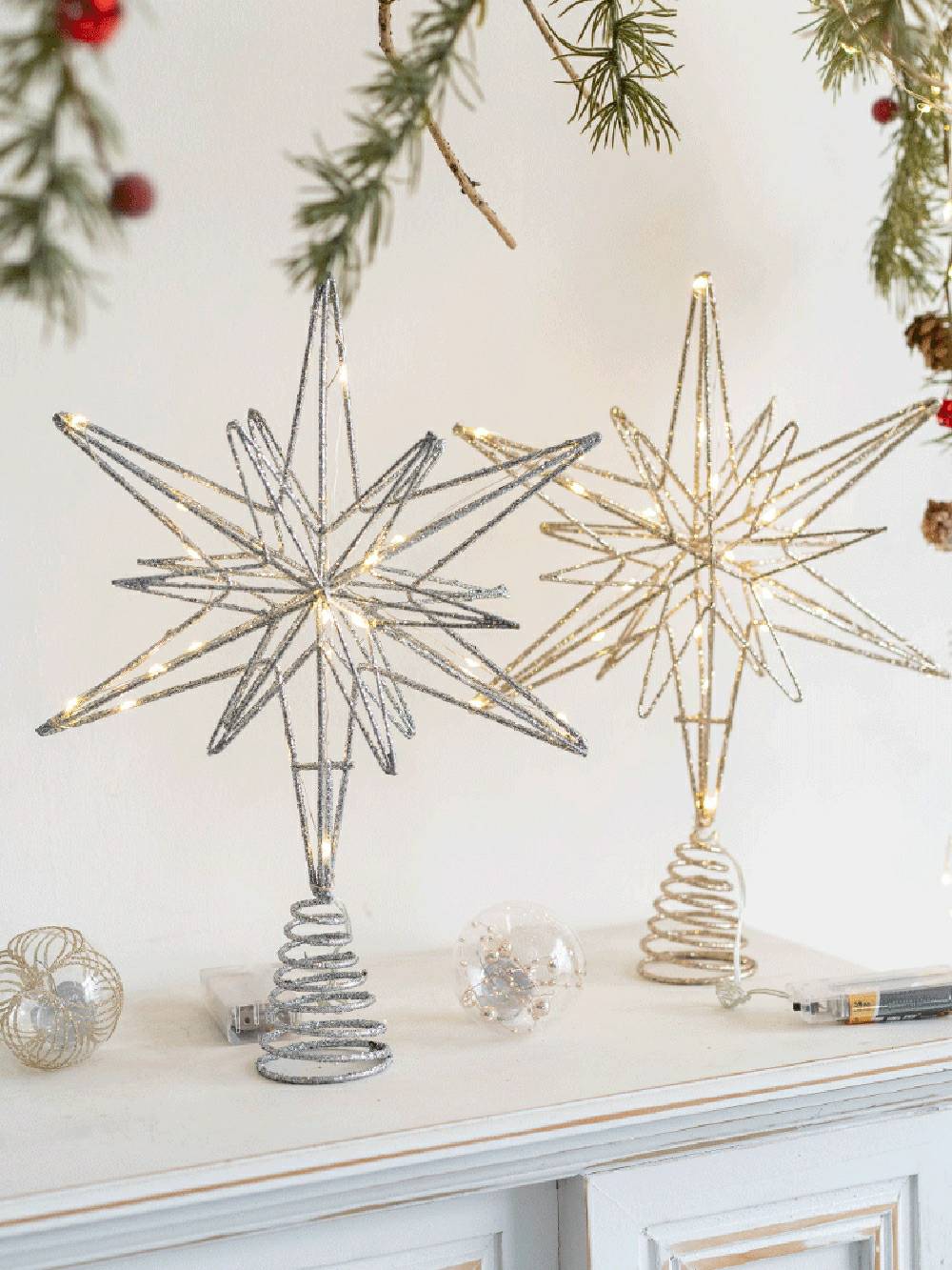 Illuminated Starry Christmas Decorative Art Piece