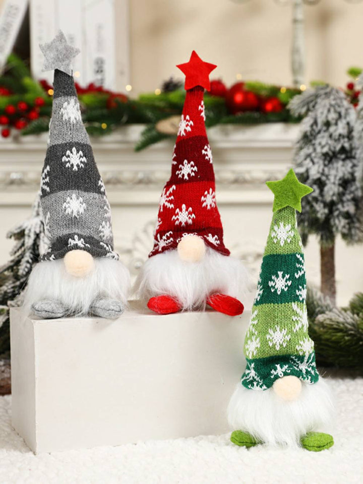 Weihnachts-Plüsch-LED-Leucht-Schneeflocken-Langbein-Rudolph-Puppe