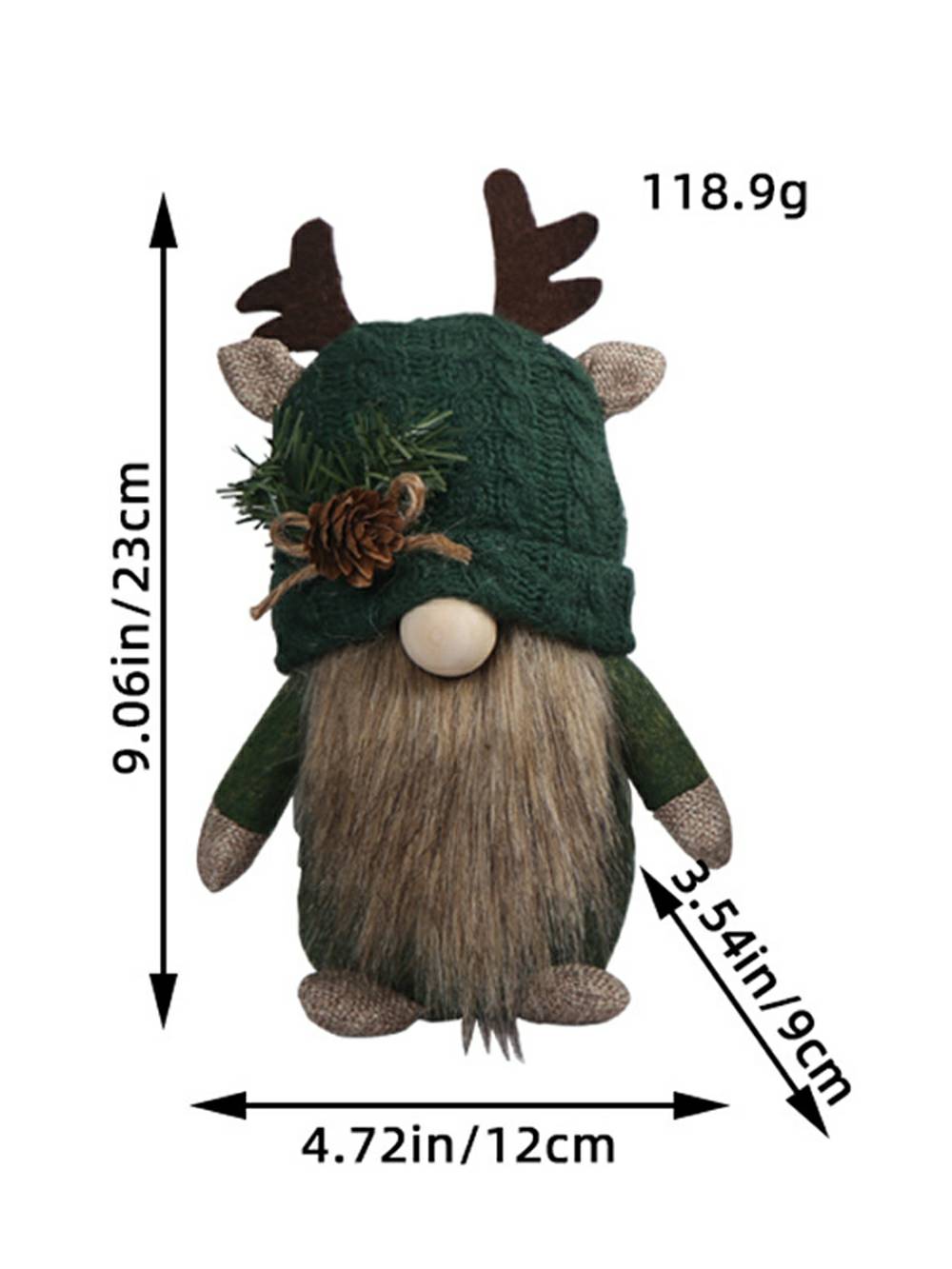 Søt Gevir Pinecone Forest Gnome juledekorasjon