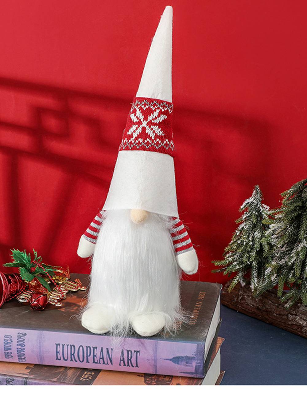 Natal Elf Plush Border Dwarf Doll Personagem de decoração de lareira