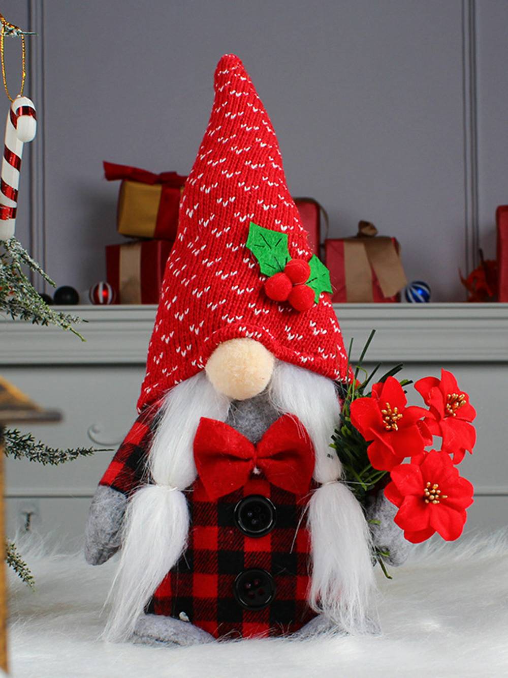 Bambola nana Rudolph in peluche di Natale