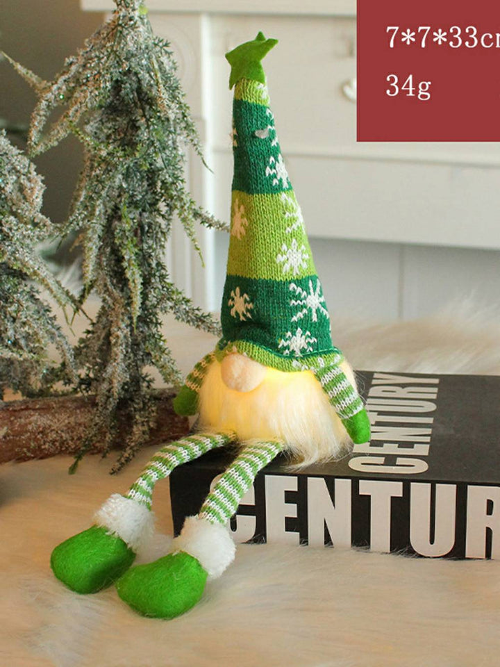 Glowing Nordic Gnome Plush Decor - Sitting Forestman with Long Legs