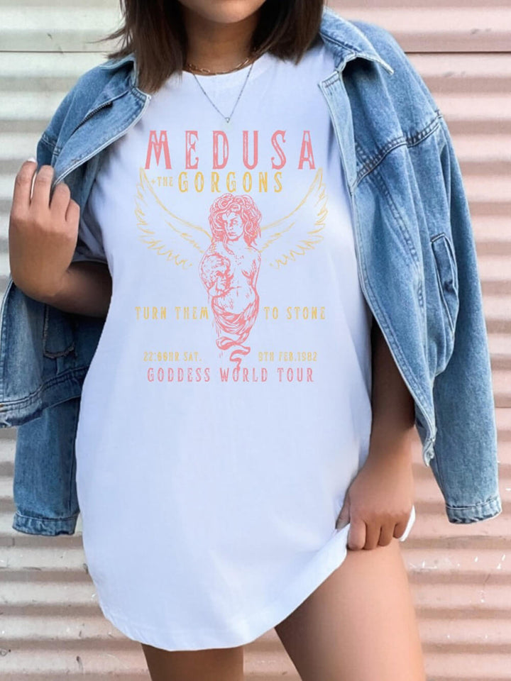 Gresk Goddess Medusa Tee Vintage Band T-skjorte