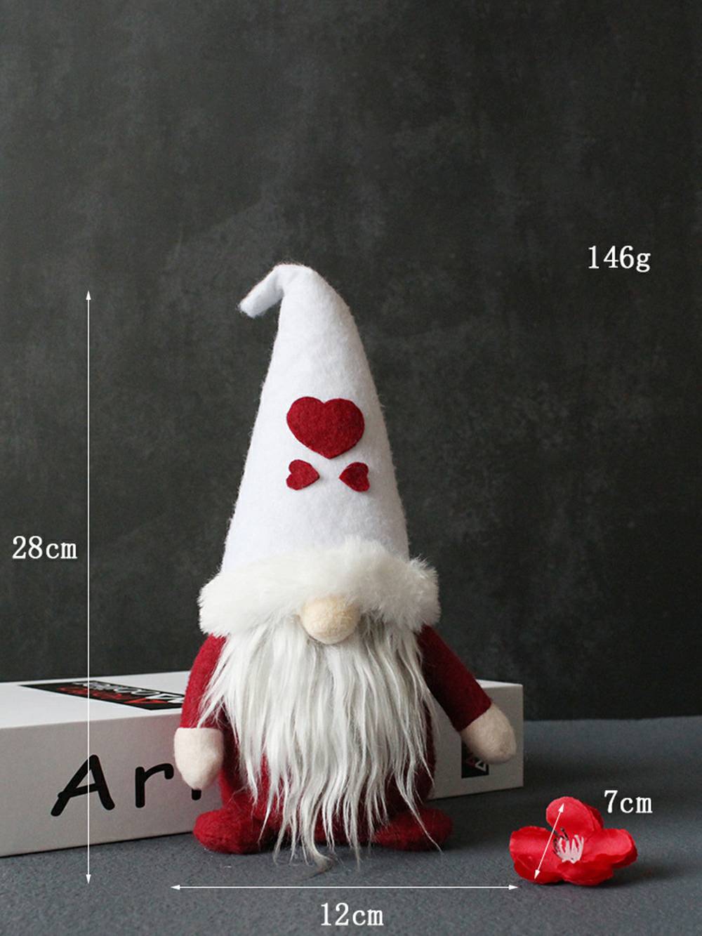 Trefärgad hatt Snowflake Love Nordic Gnome Plyschdekor