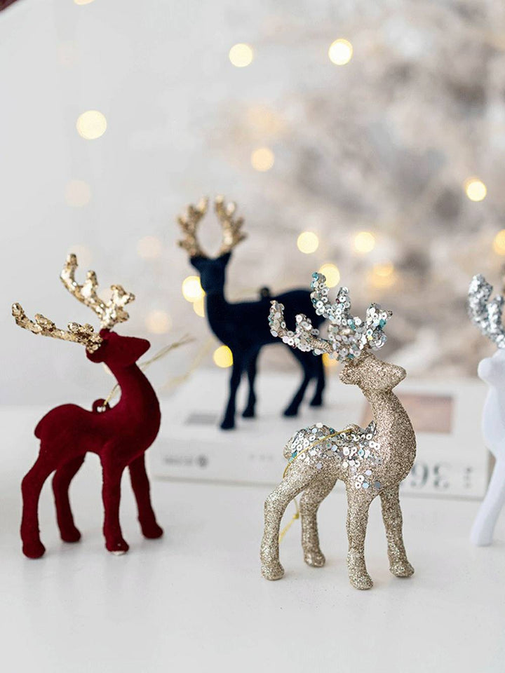 Sparkling Velvet Reindeer Hanging Ornament